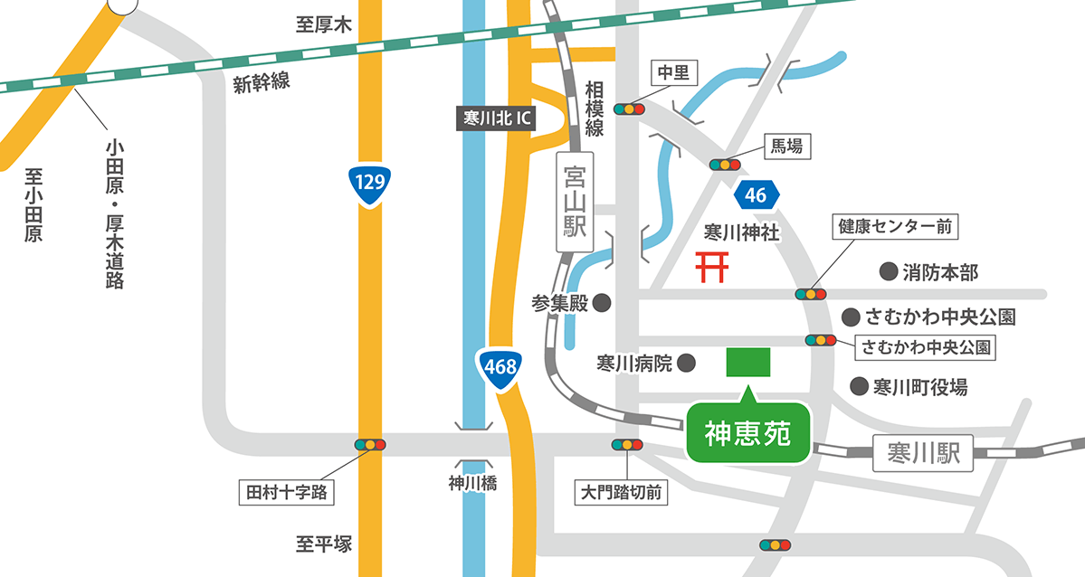 お車でお越しの案内図